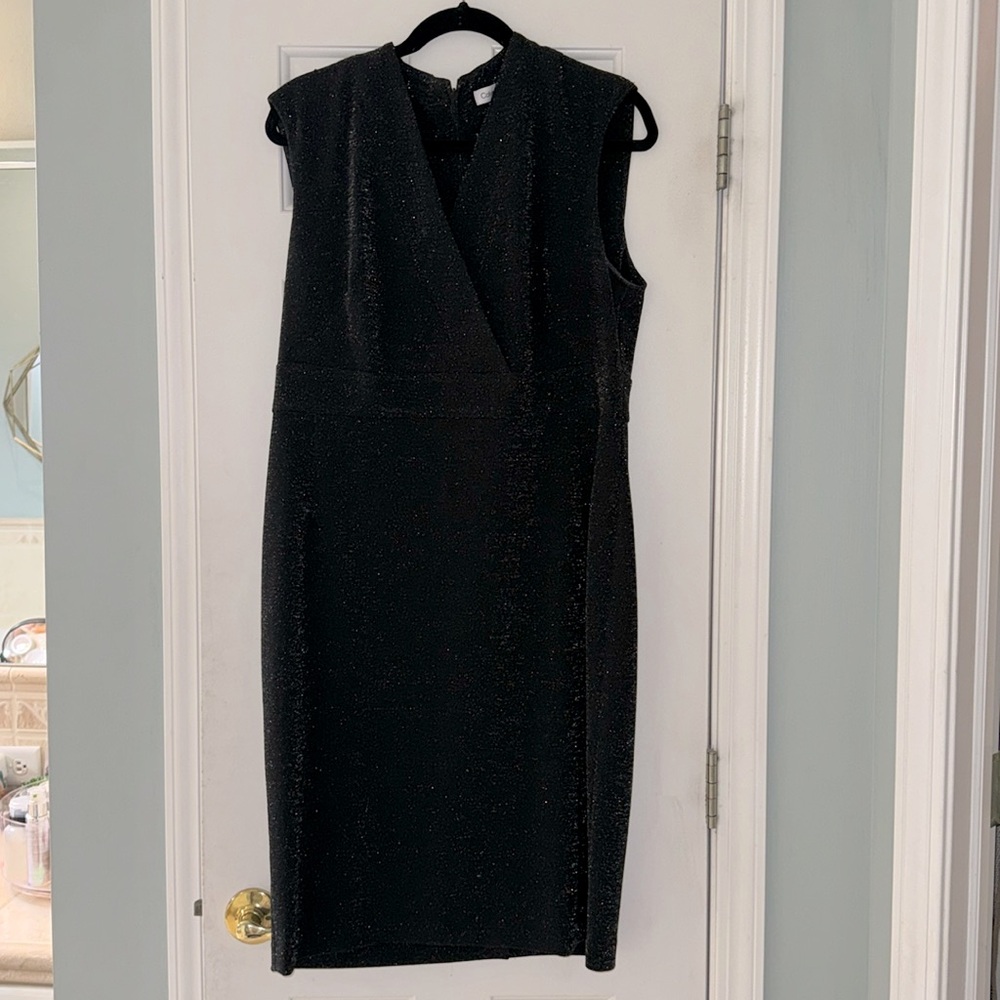 Calvin Klein black shimmer cocktail dress size 14